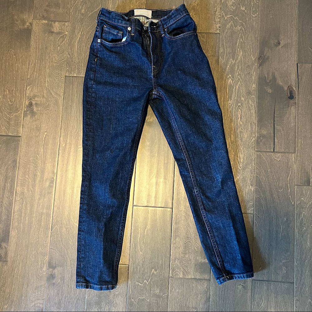 Everlane dark wash high rise size 26 Ankle skinny jeans